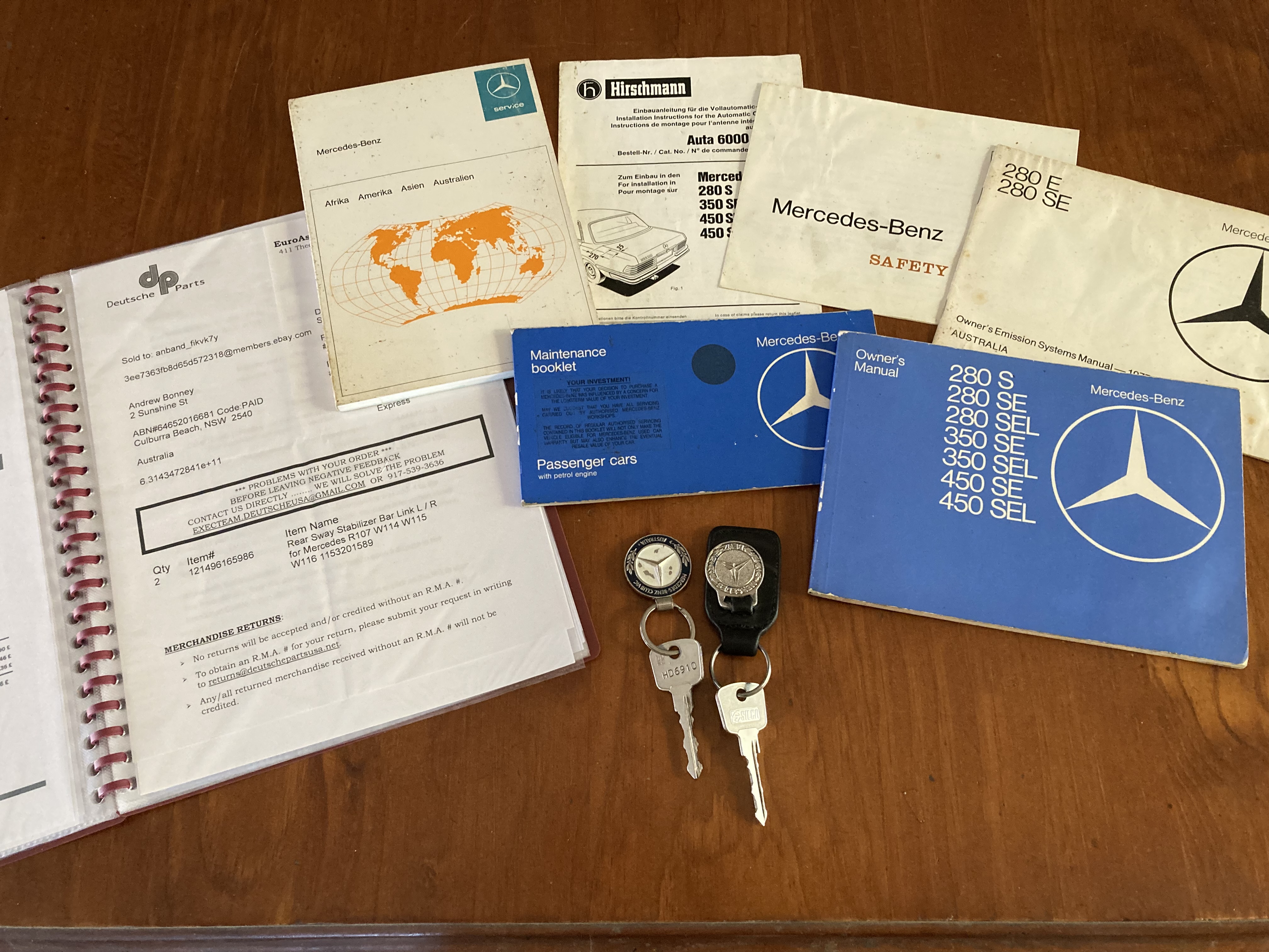 1977 MERCEDES-BENZ 280 W116 SE 4 SP AUTOMATIC 4D SEDAN