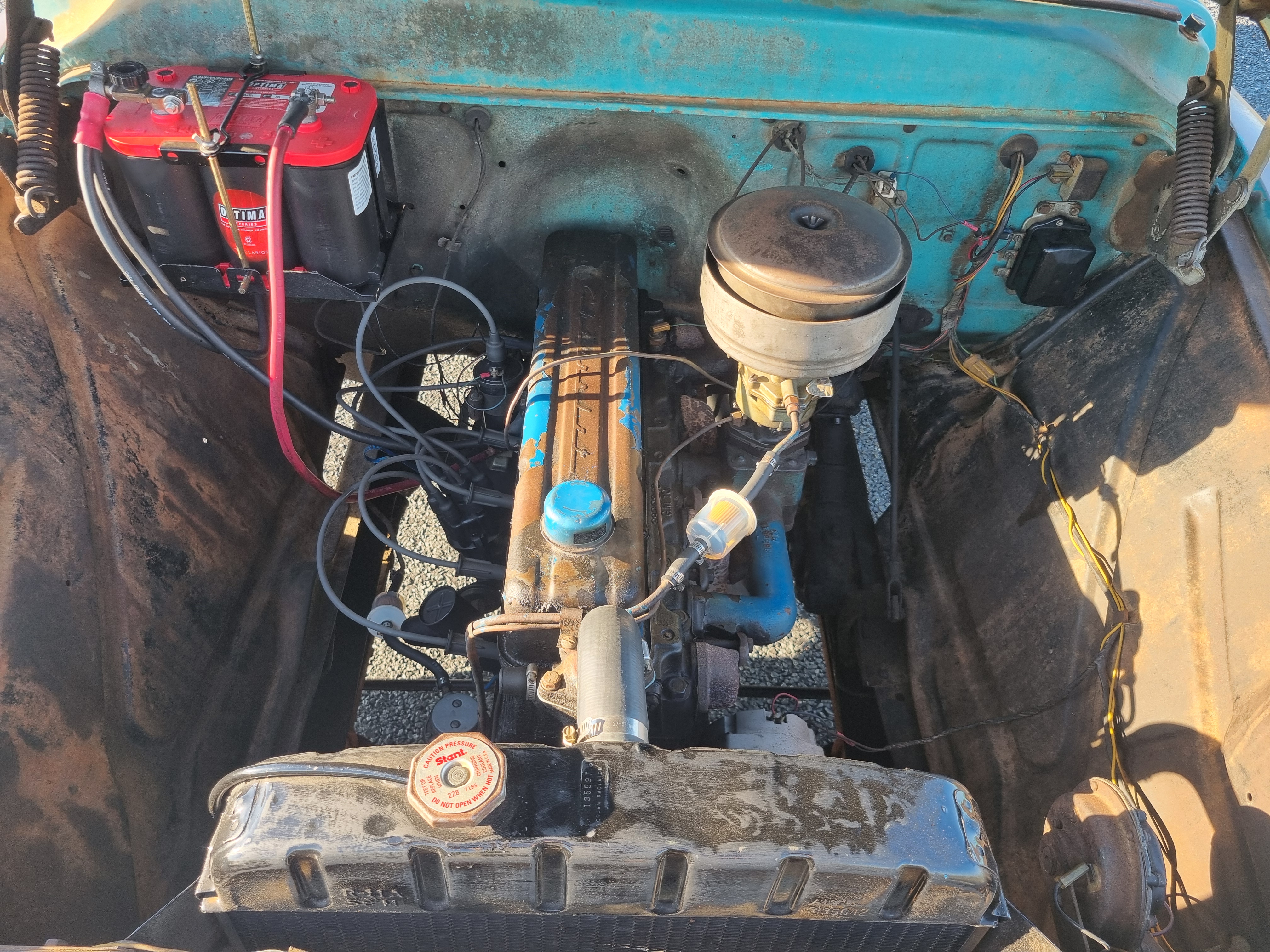 1957 CHEVROLET 3100 SHORT BED 3 SP MANUAL PICK UP