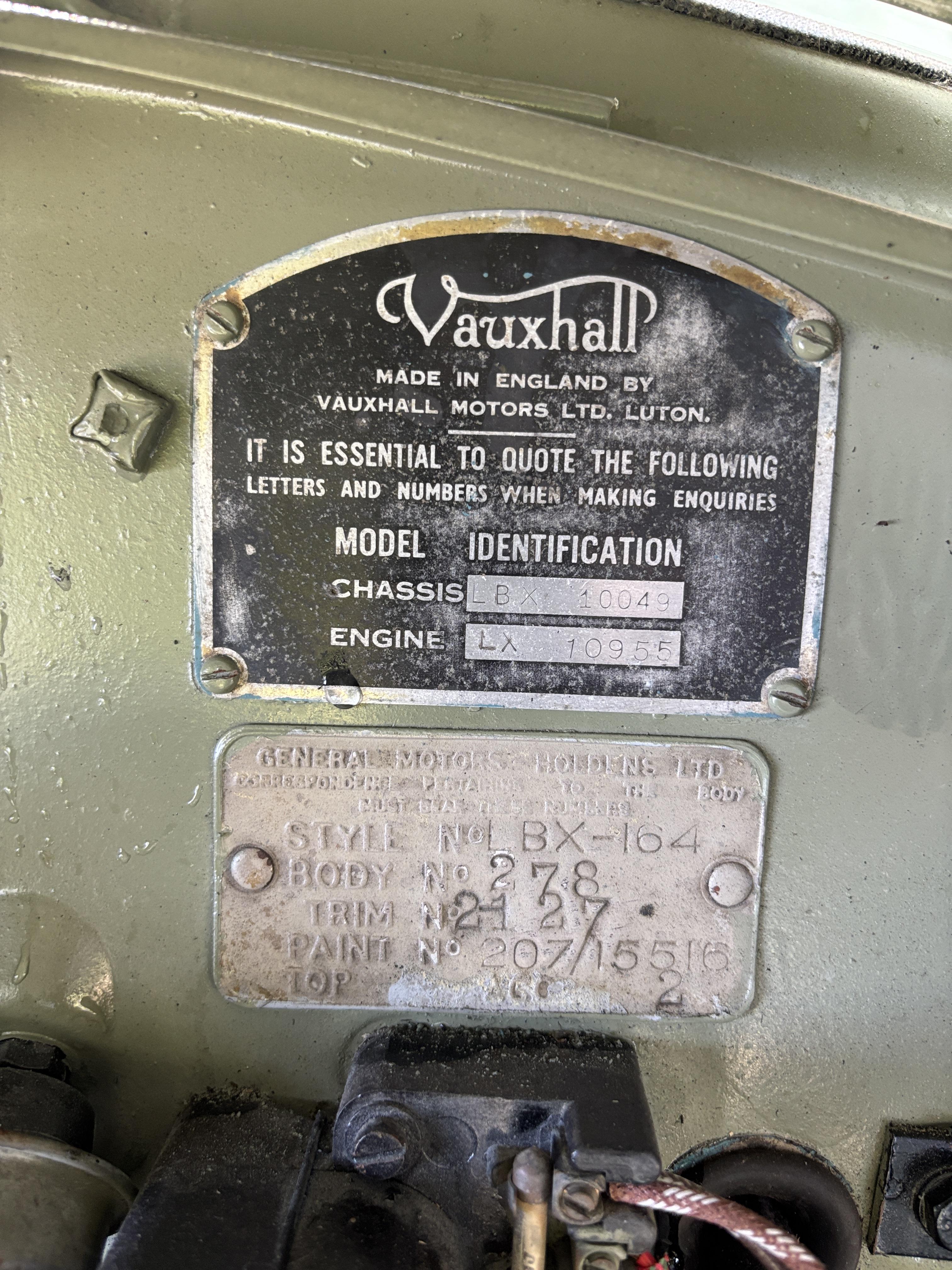 1949 VAUXHALL WYVERN LBX SEDAN 