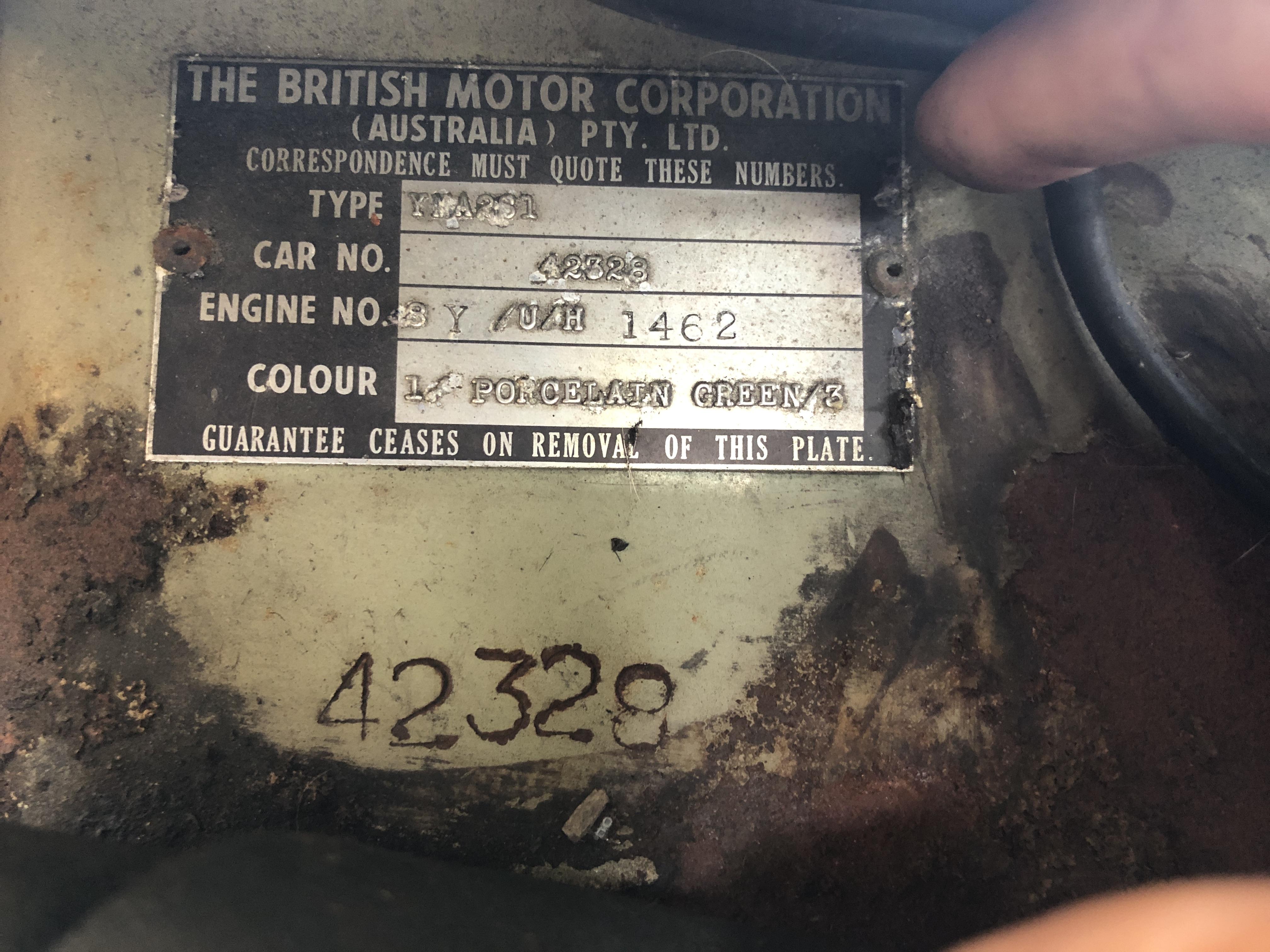 1963 MORRIS 850 4 SP MANUAL 2D SEDAN 