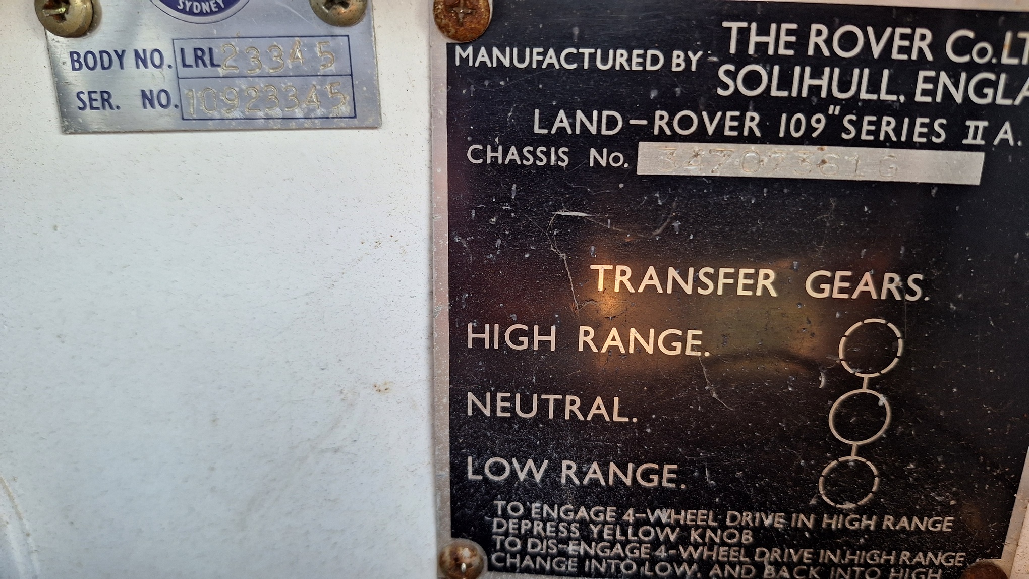 1967 LAND ROVER SERIES IIA TIPPER UNFINISHED PROJECT
