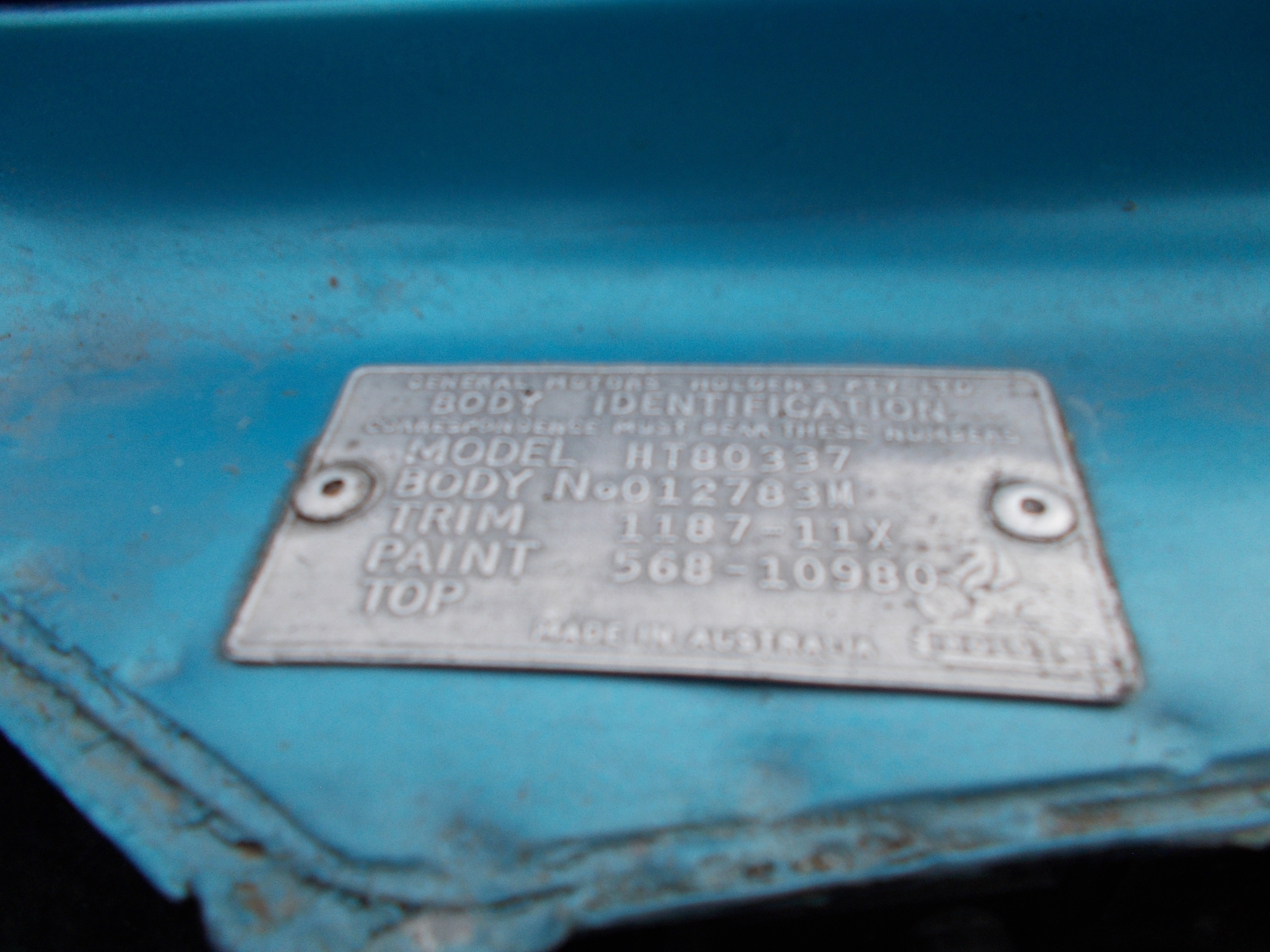 1969 HOLDEN MONARO HT 3 SP AUTOMATIC 2D COUPE 