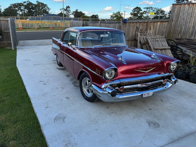 1957 CHEVROLET BEL AIR PILLERLESS 3 SP AUTOMATIC SEDAN