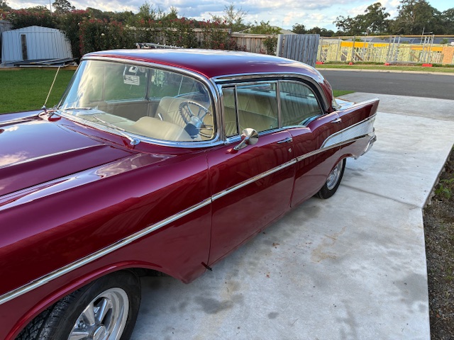 1957 CHEVROLET BEL AIR PILLERLESS 3 SP AUTOMATIC SEDAN