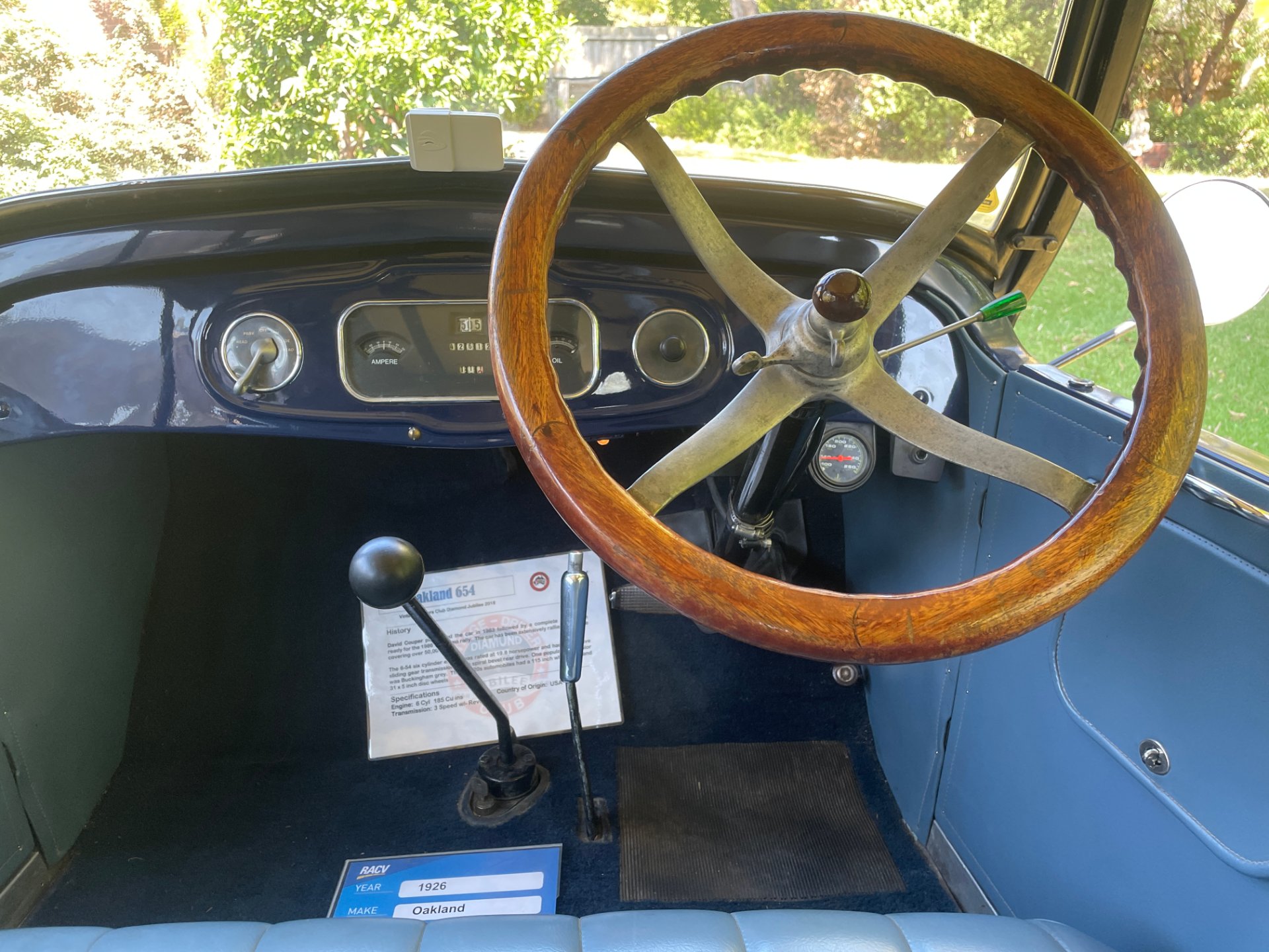 1926 OAKLAND 6/54 3 SP MANUAL TOURER