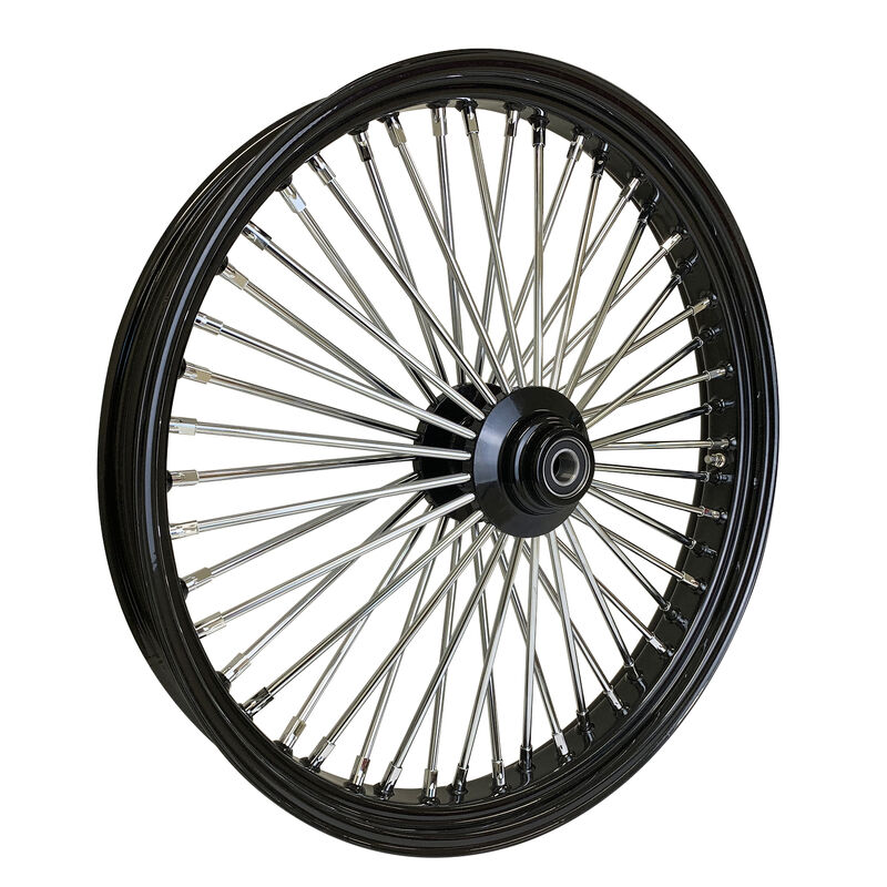 Attitude Inc Wheel, Front, MaxSpoke, Black/Chrome Spoke, For Harley-Davidson , 23 x 3.5 Dual Disc 3/4'' Axle, Each