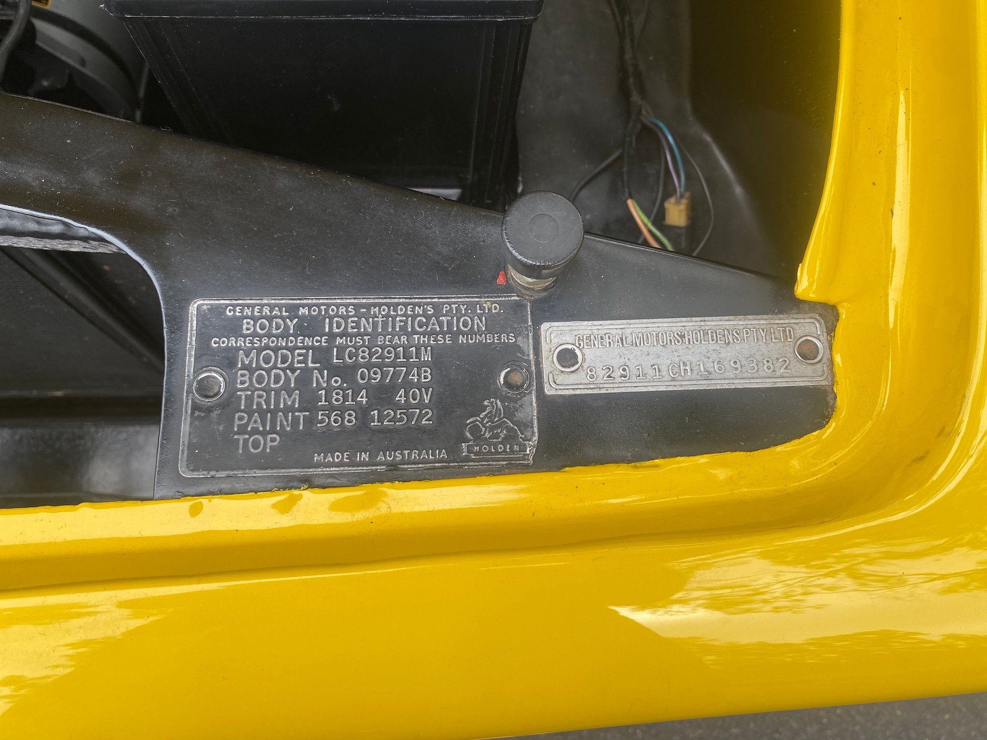 1970 HOLDEN TORANA LC GTR XU-1 4 SP MANUAL 2D SEDAN