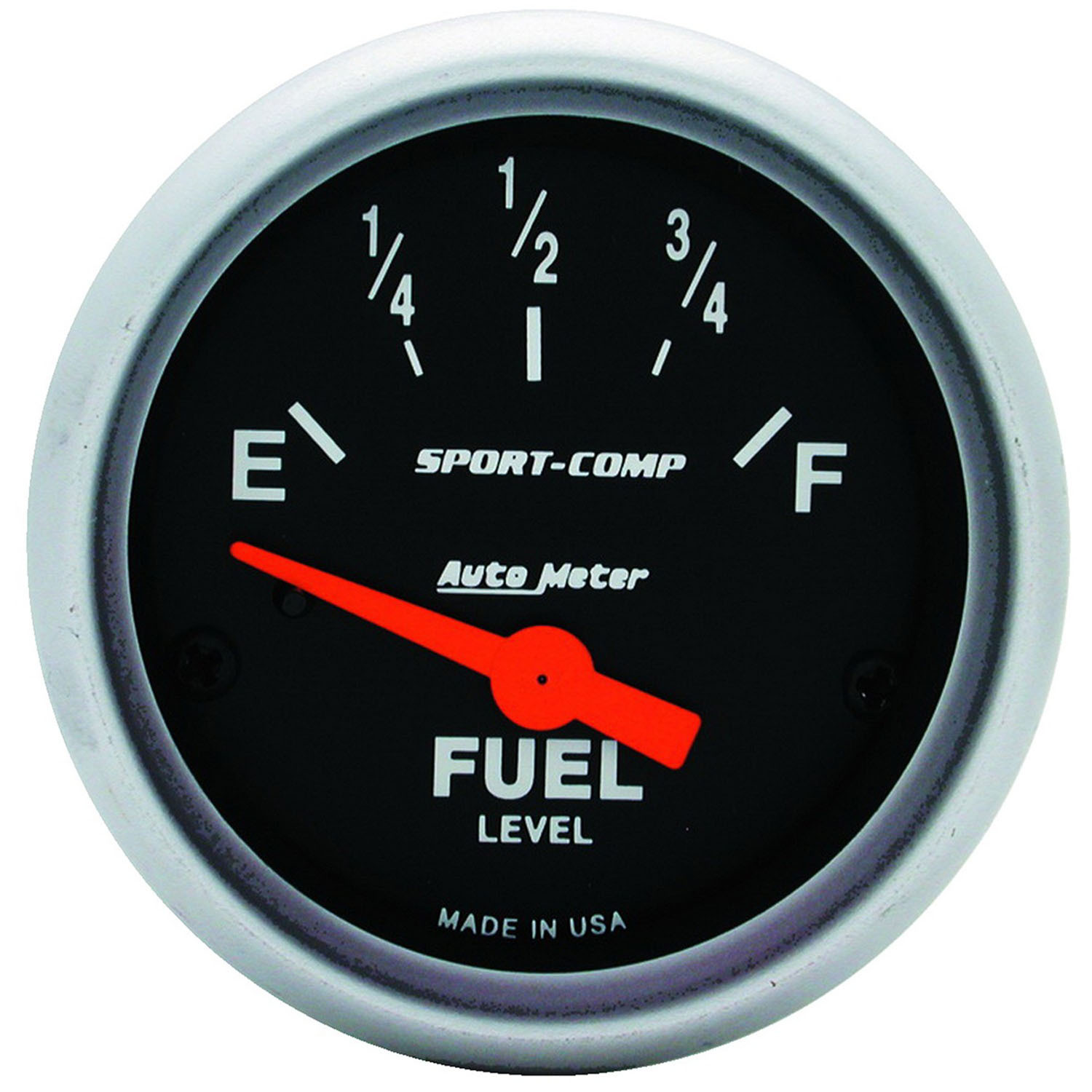 Autometer Gauge, Sport-Comp, Fuel Level, 2 1/16 in, 0-30 Ohms, Electrical, Analog, Each