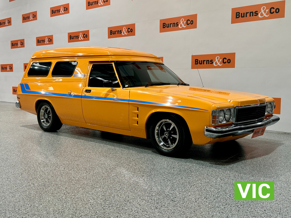 1976 HOLDEN HX SANDMAN FACTORY V8 PAPAYA MANUAL PANELVAN
