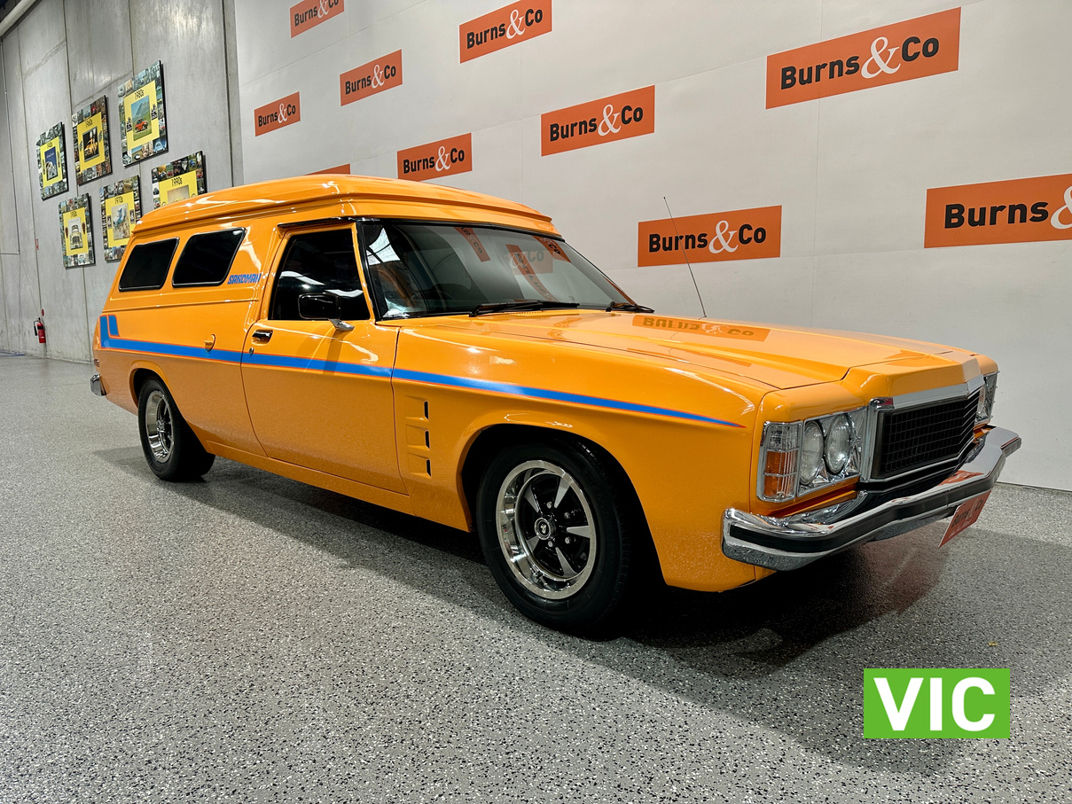 1976 HOLDEN HX SANDMAN FACTORY V8 PAPAYA MANUAL PANELVAN