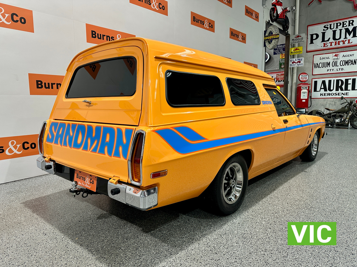 1976 HOLDEN HX SANDMAN FACTORY V8 PAPAYA MANUAL PANELVAN