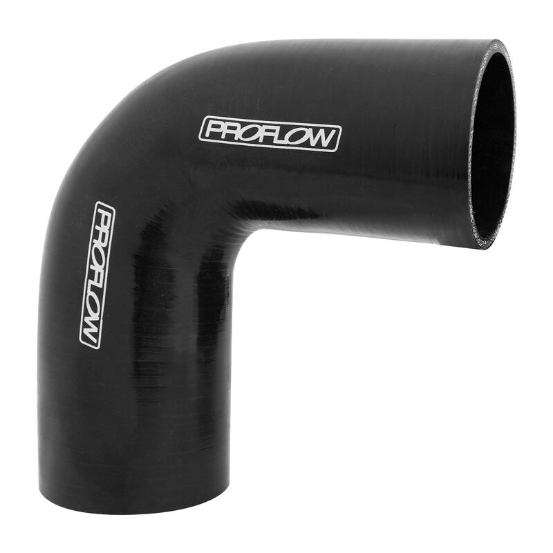 Proflow Hose Tubing Air intake, Silicone, Reducer, 3.50in. - 4.00in. 90 Degree Elbow, Black