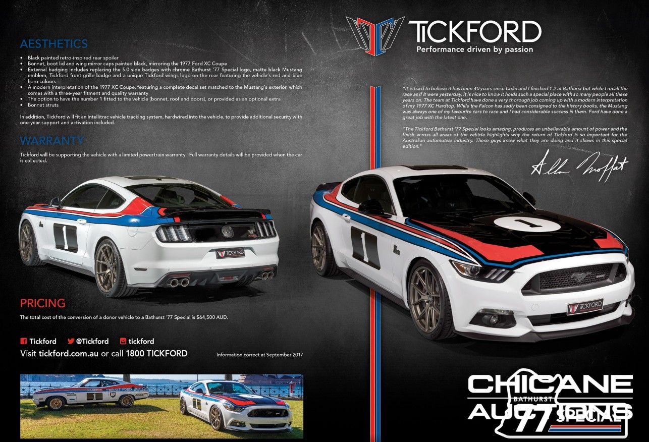 2017 TICKFORD MUSTANG BATHURST 77 SPECIAL AUTOMATIC 2D COUPE