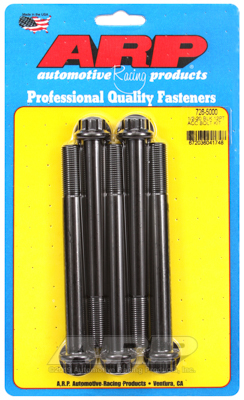 ARP Bolts, 8740 Chromoly, Black Oxide, 12-Point Head, 1/2-20 in. Thread, 5.00 in. UHL, Set of 5