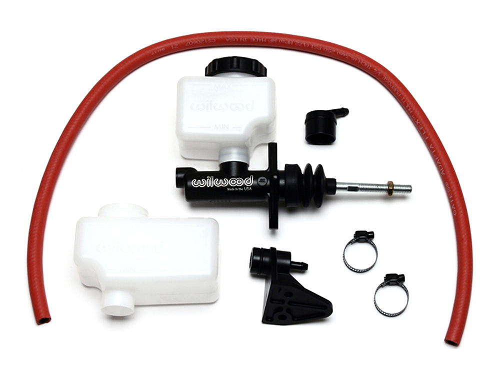Wilwood Master Cylinder, Remote Flange Mount, 3/4 in. Bore, Single Outlet, Alum/ Plastic, Black E-coat, Remote, 7.80 in. Length, Kit