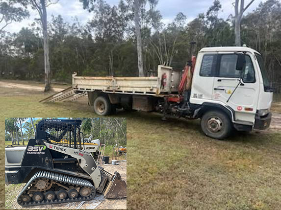 1998 UD CRANE TIPPER TRUCK & POSI TRACK PT50 COMBO