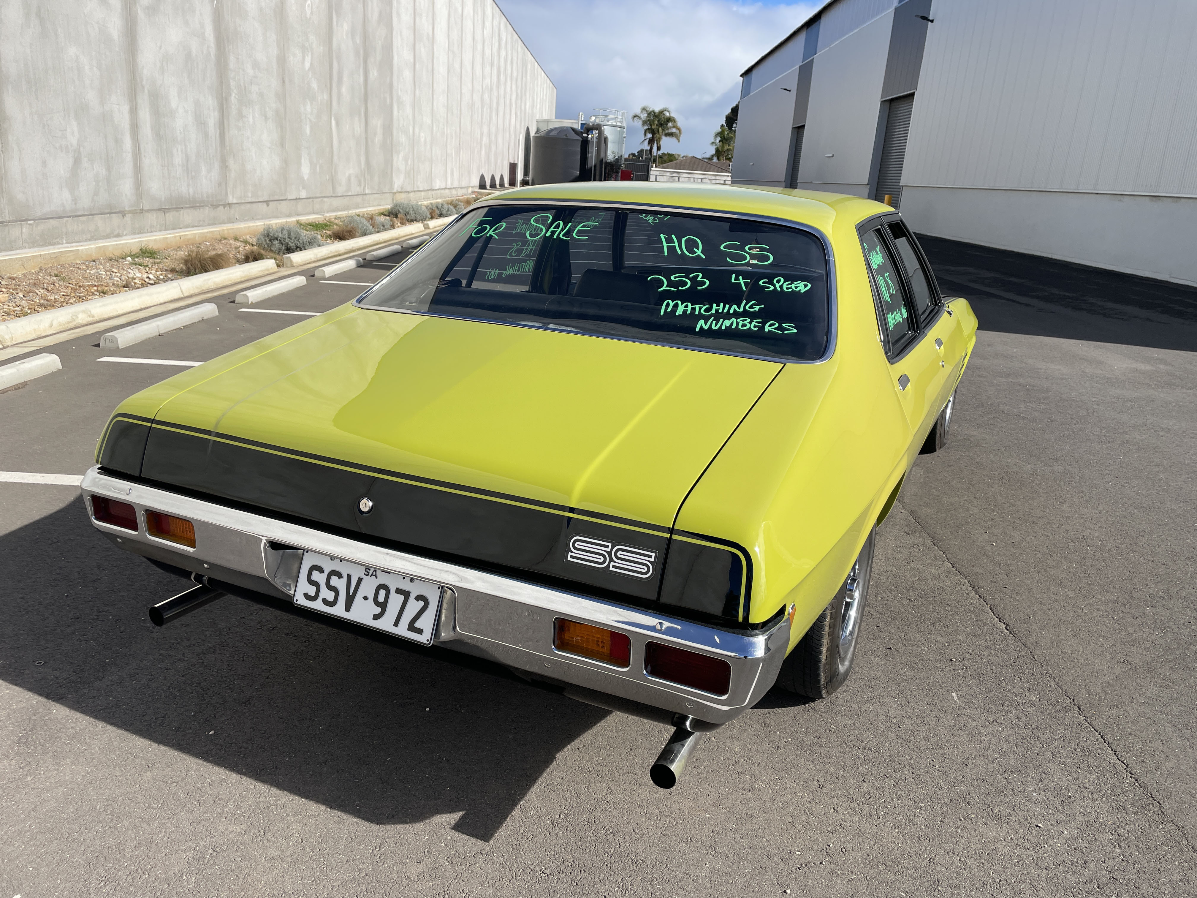 1972 HOLDEN HQ SS 4 SP MANUAL 4D SEDAN