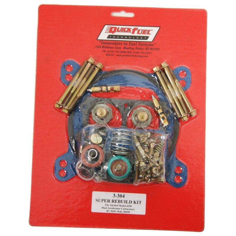 Quick Fuel Carburetor Rebuild Kit, Alcohol, Super Non-Stick Gaskets, Demon, Holley, Proform, 4150 Models