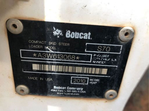 2010 BOBCAT S70 LOADER SKID STEER