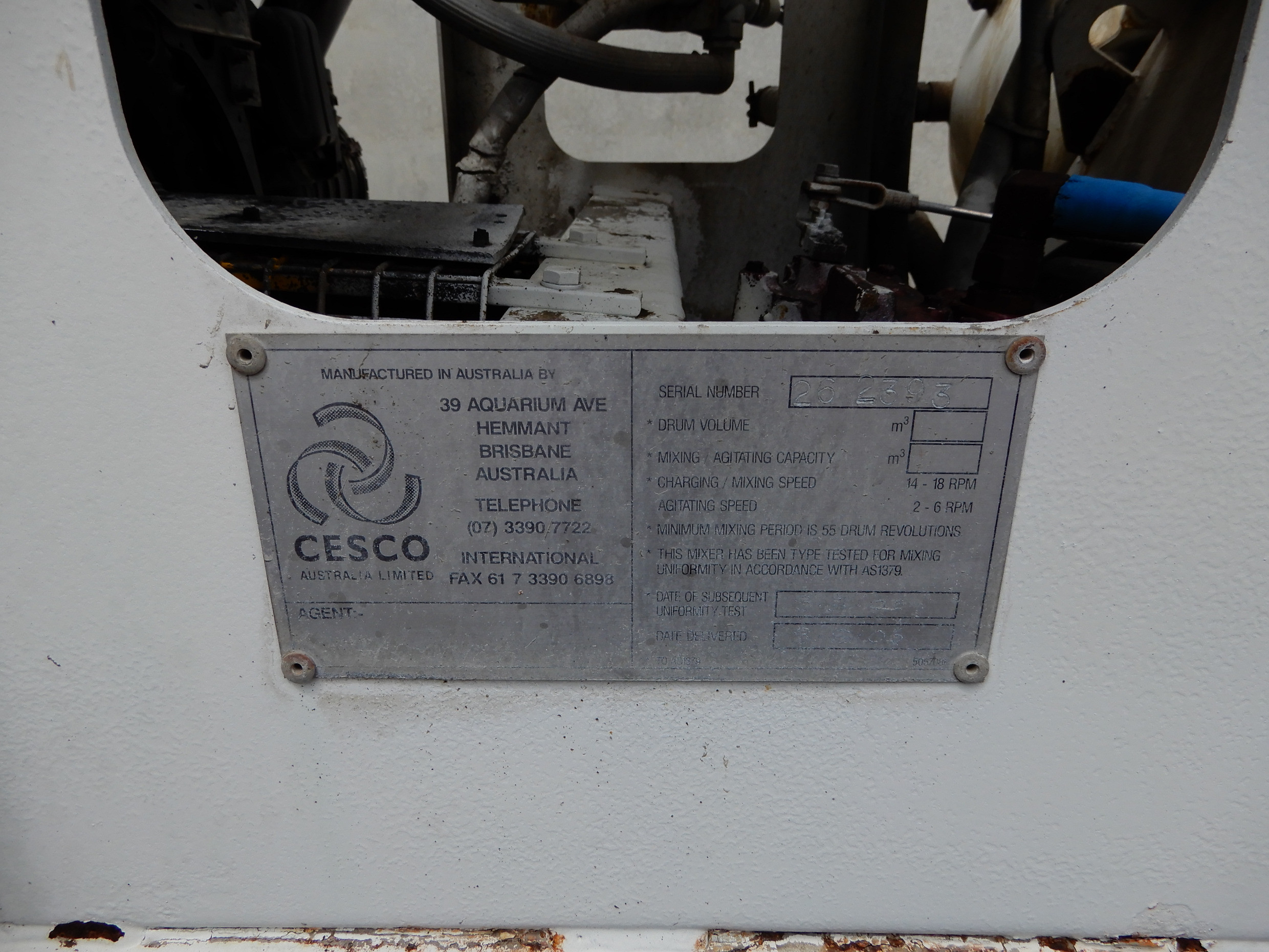 2006 HINO FC RANGER 5 TRUCK MANUAL CONCRETE AGITATOR