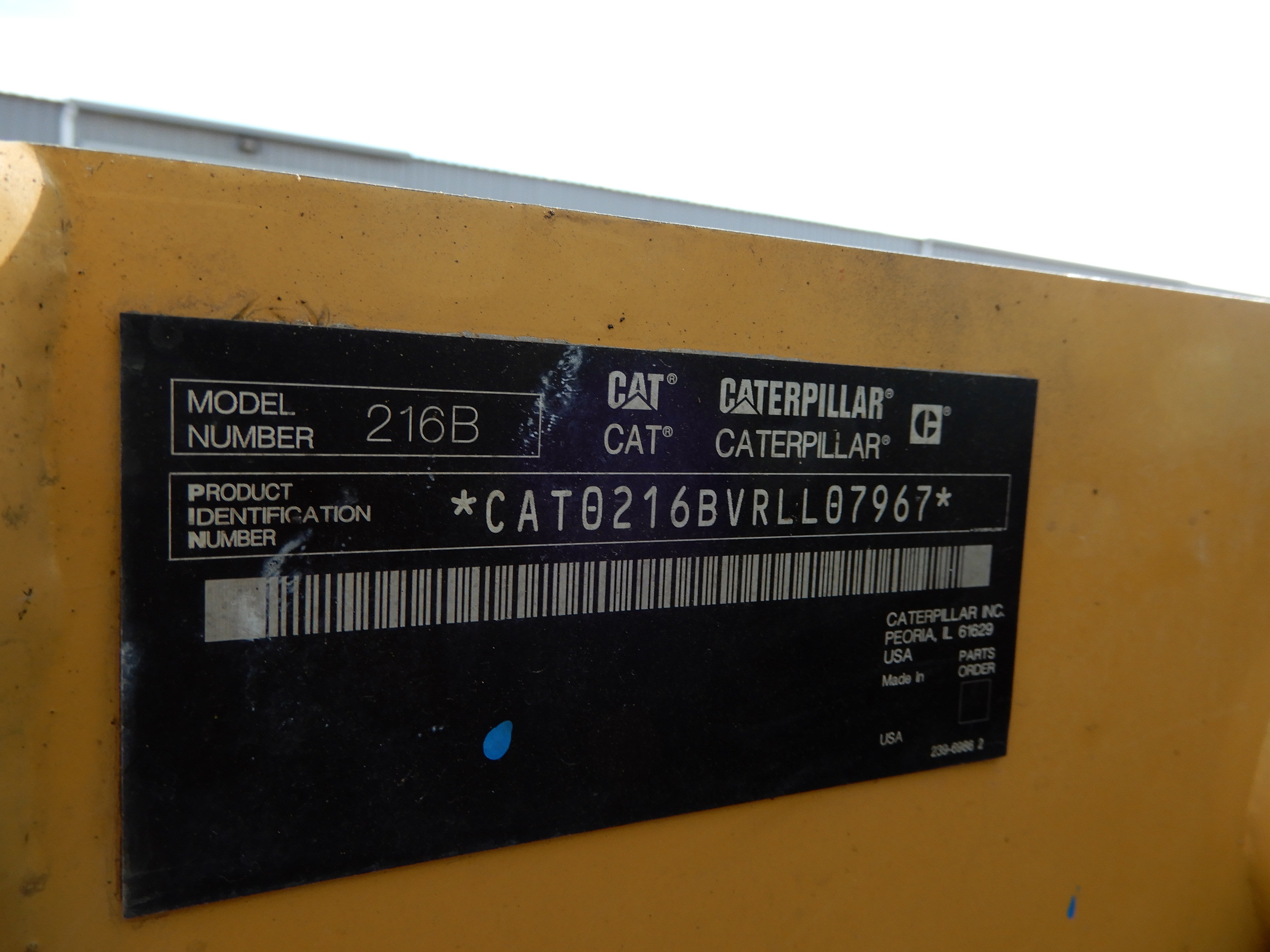 2011 CATERPILLAR 216B LOADER SKID STEER