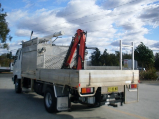 2007 MITSUBISHI FK617 FUSO TABLE TOP CRANE TRUCK MANUAL SERVICE BODY