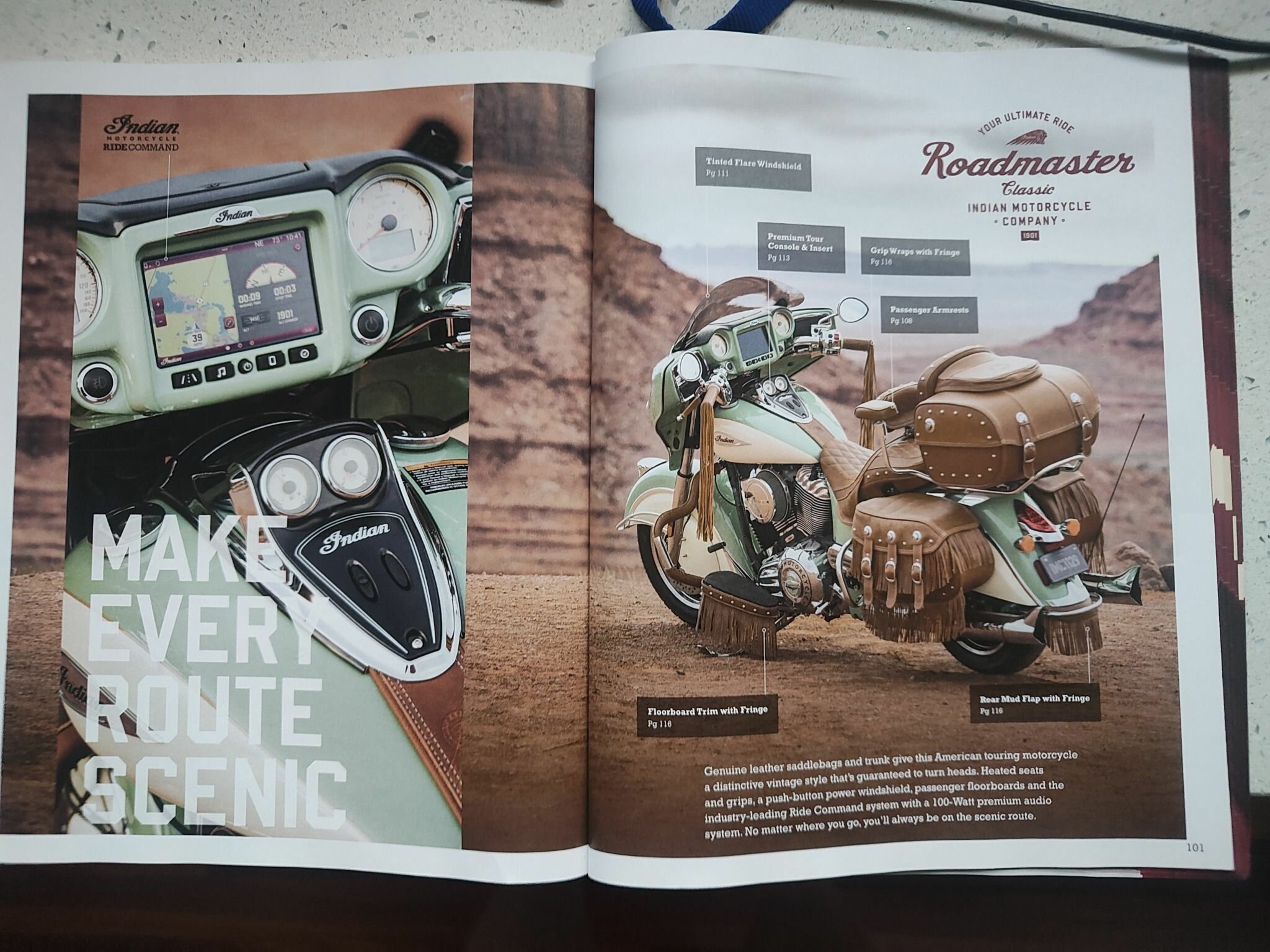 2017 INDIAN ROADMASTER W/GRN OVER IVY CRM CRUISER