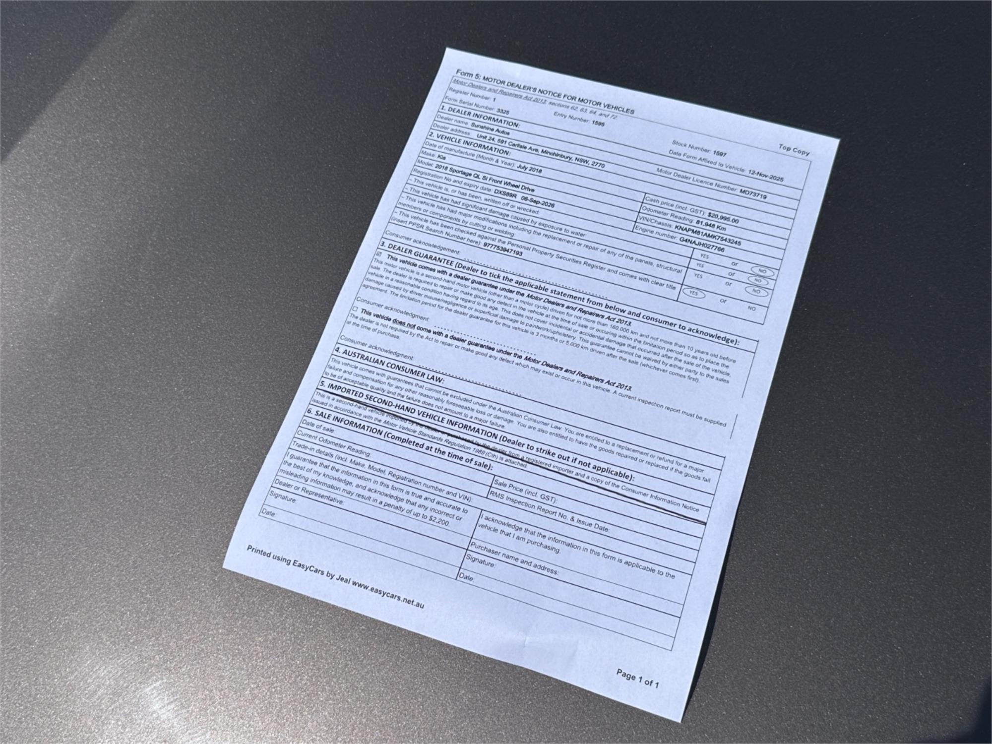 2018 KIA SPORTAGE QL MY19 Si (FWD) 6 SP AUTOMATIC 4D WAGON