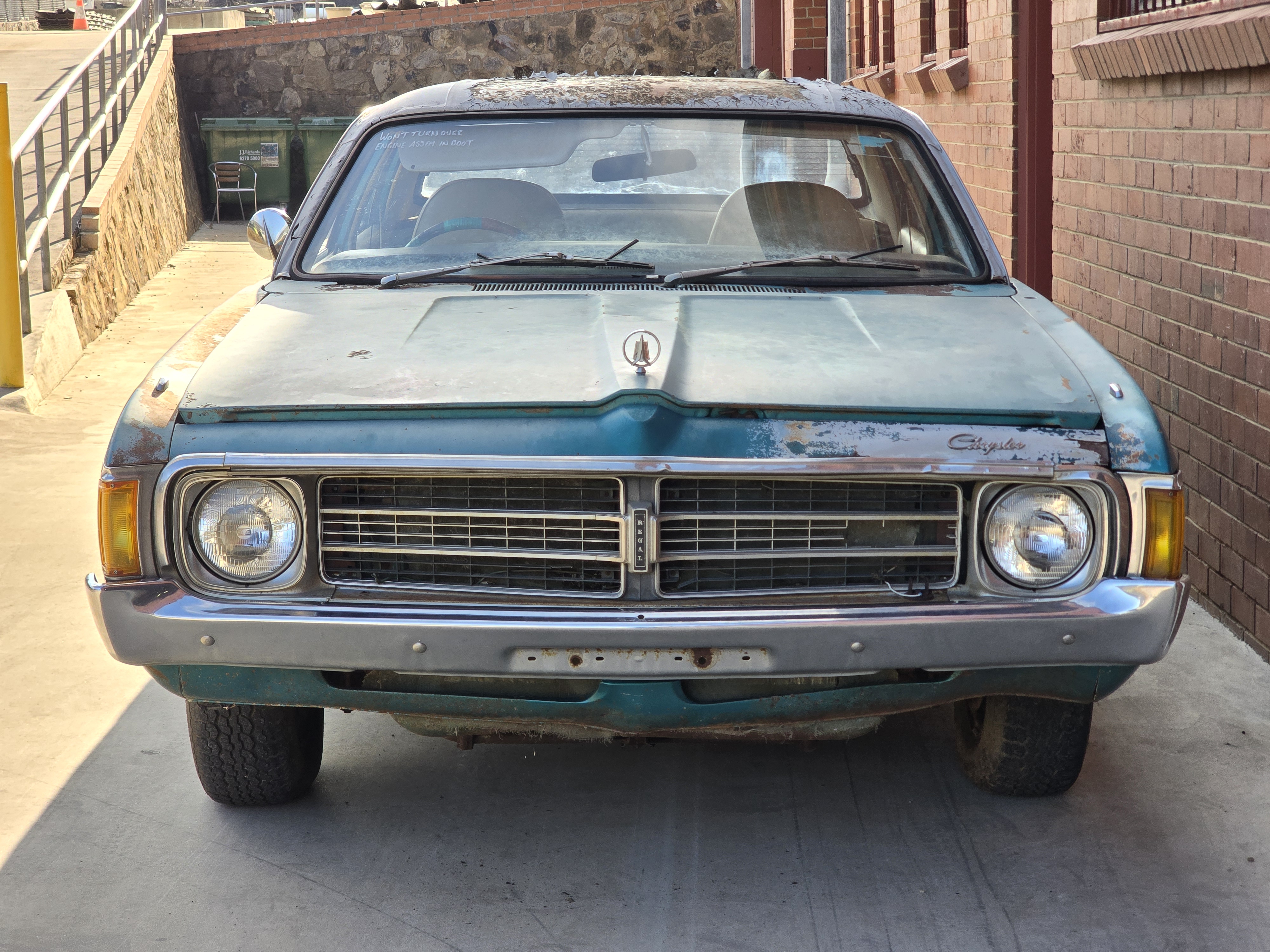 9/1976 CHRYSLER VALIANT VK REGAL 4D SEDAN CRYSTAL TURQUOISE V8 5.2L