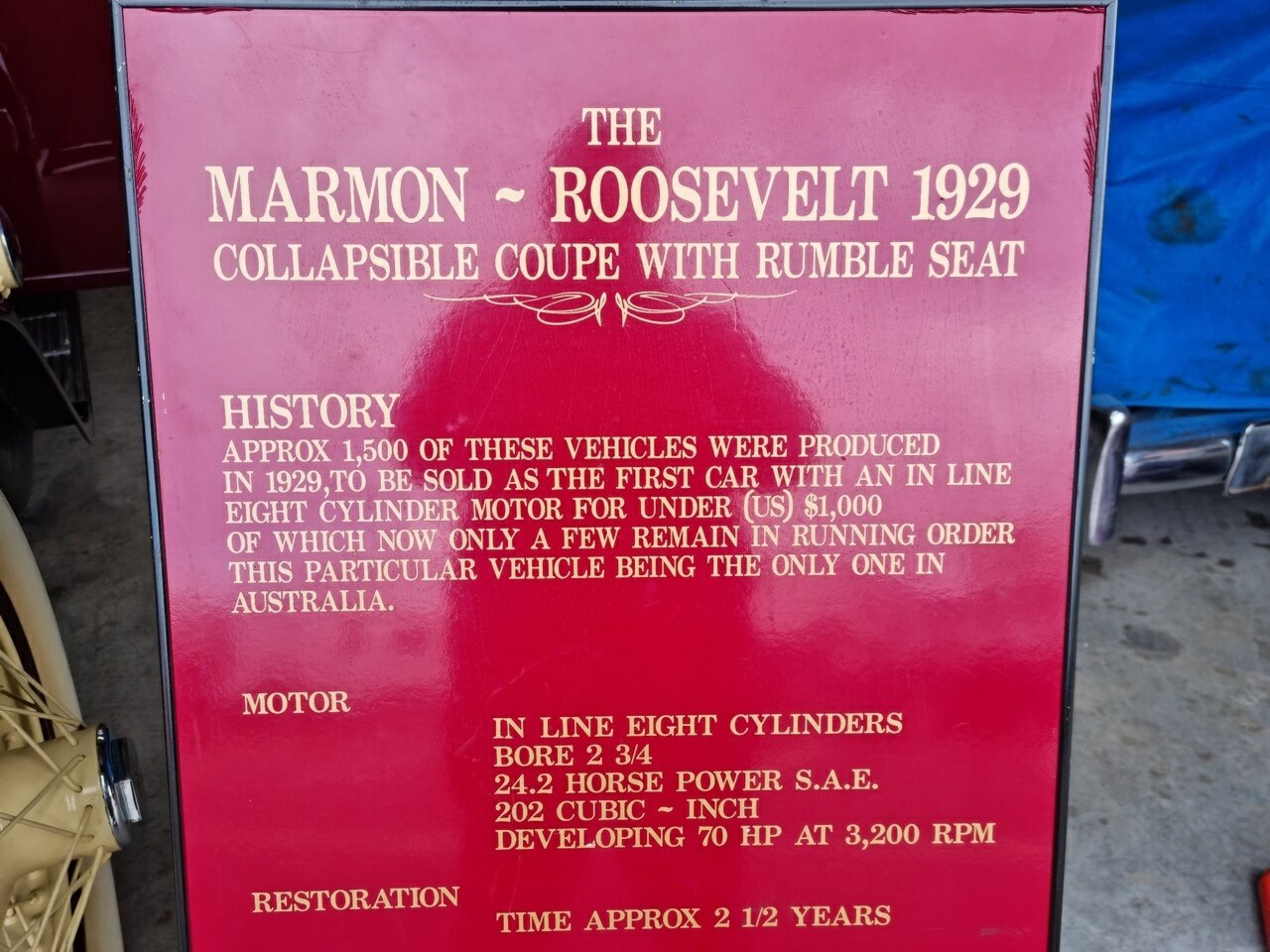1929 MARMON ROOSEVELT COLLAPSIBLE COUPE ROADSTER