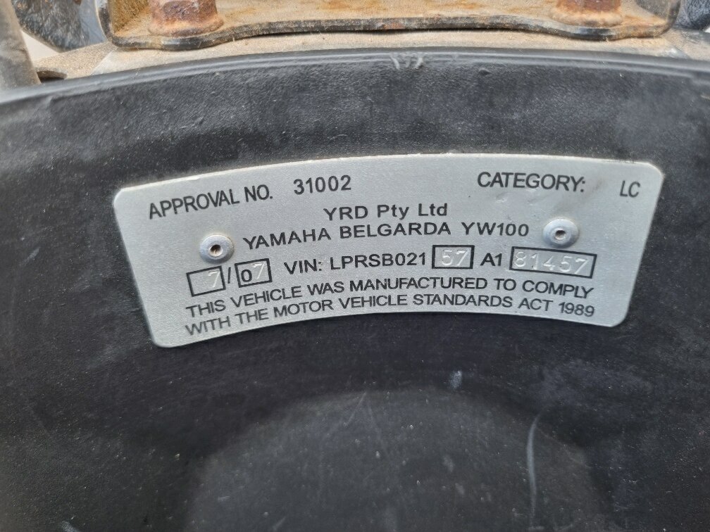 2007 YAMAHA YW100 BEE WEE SCOOTER
