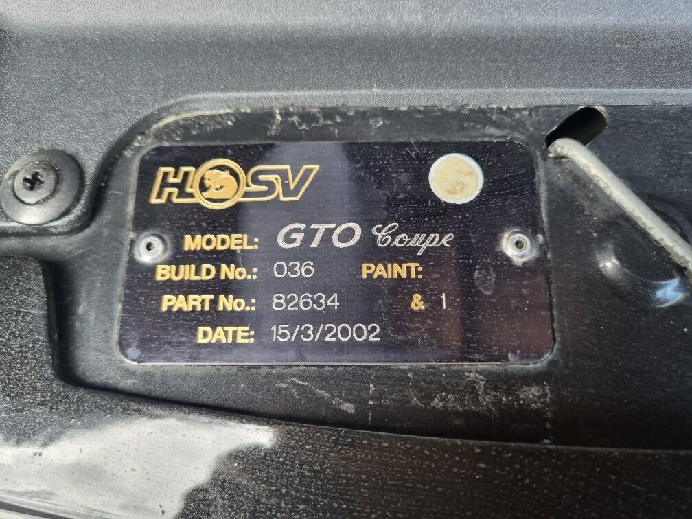 2002 HSV COUPE V2 GTO 4 SP AUTOMATIC 2D COUPE