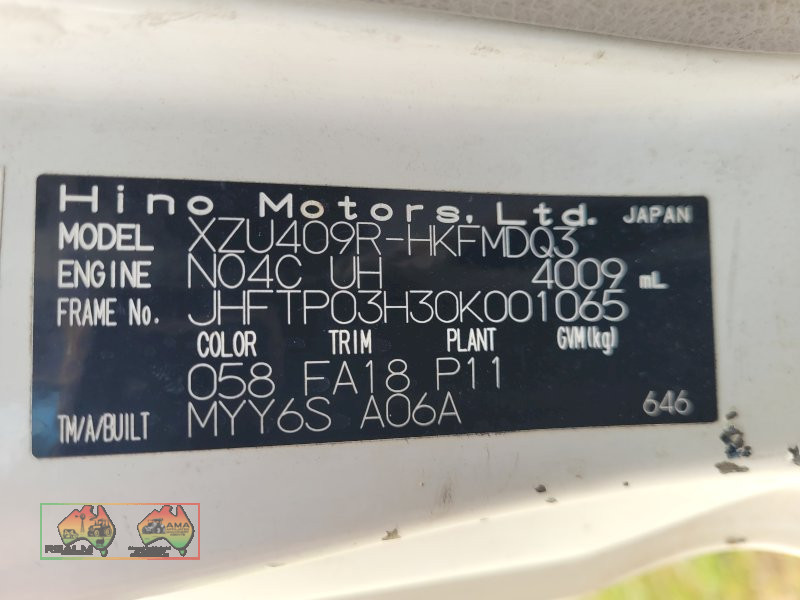 2011 HINO 300 XZU417R 616 MEDIUM 5 SP MANUAL C/CHAS