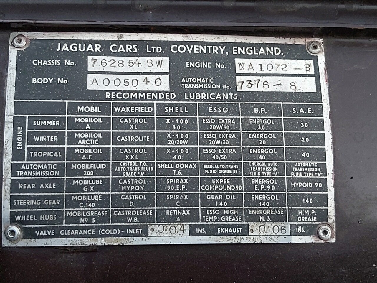 1958 JAGUAR MARK VIII SEDAN