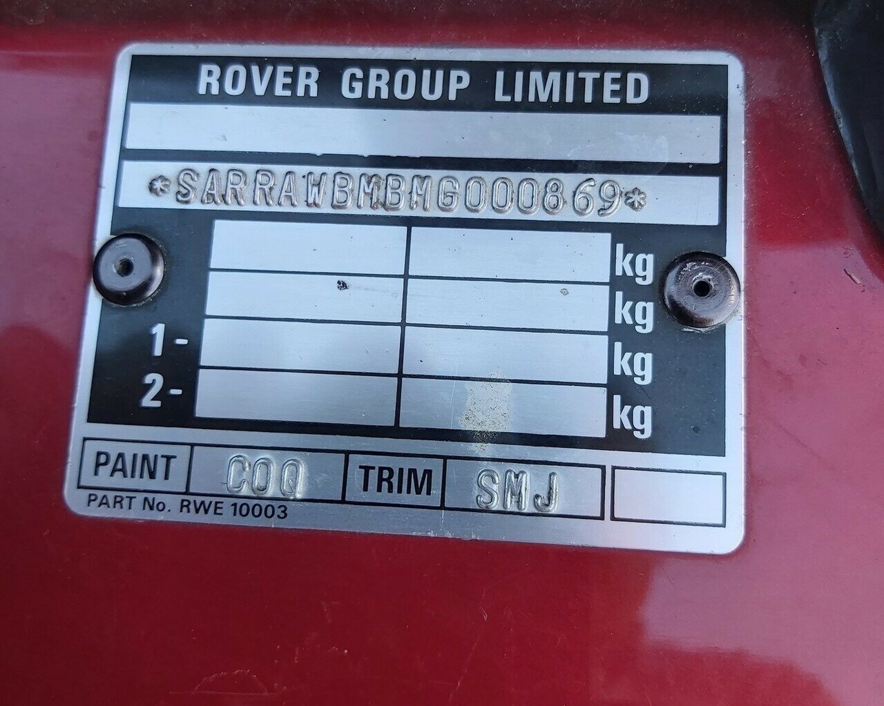 1994 MG RV8 ROADSTER
