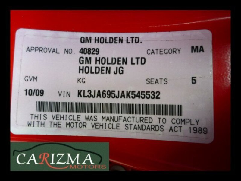 2009 HOLDEN CRUZE CD JG
