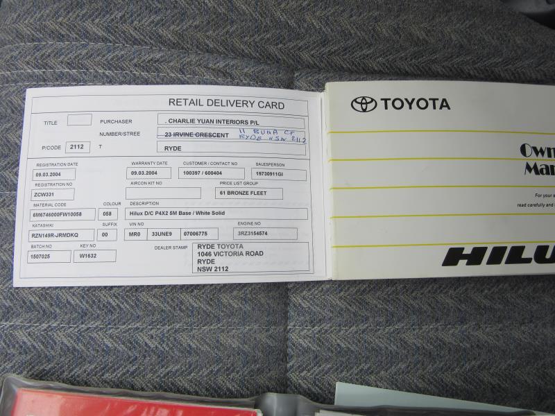 2003 TOYOTA HILUX RZN149R MY02