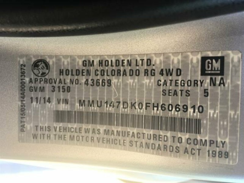 2014 HOLDEN COLORADO LX (4x4) RG MY14