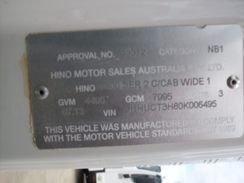 2013 HINO 617 - 300 Series TIPPER TOOL BOX 617 - 300 Series Truck