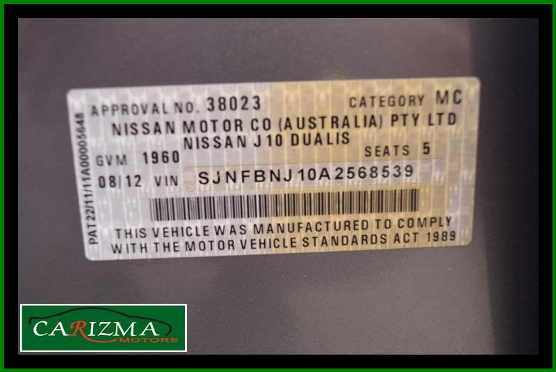 2012 NISSAN DUALIS TI-L J10W SERIES 3 MY12