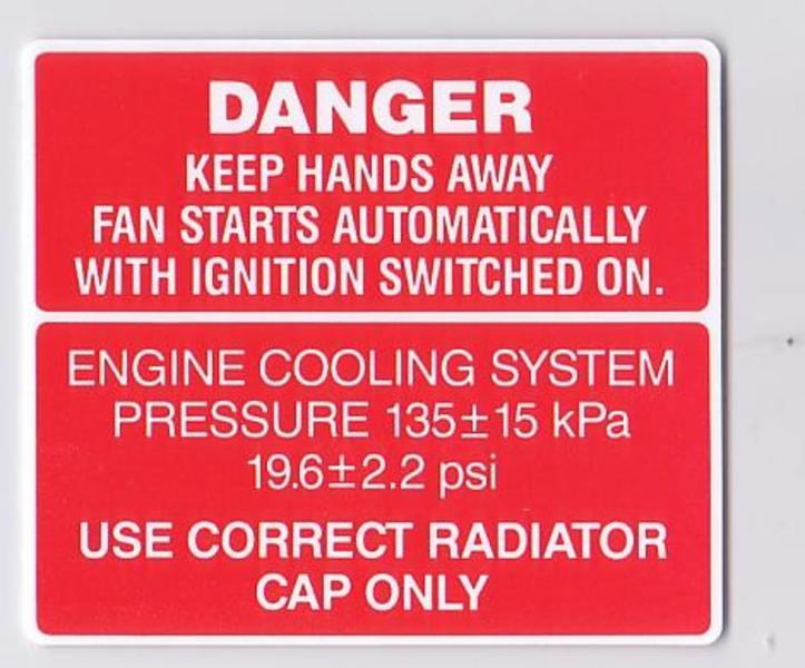 DECAL FAN WARNING & COOLING SYSTEM VN S2 VP-S ALL