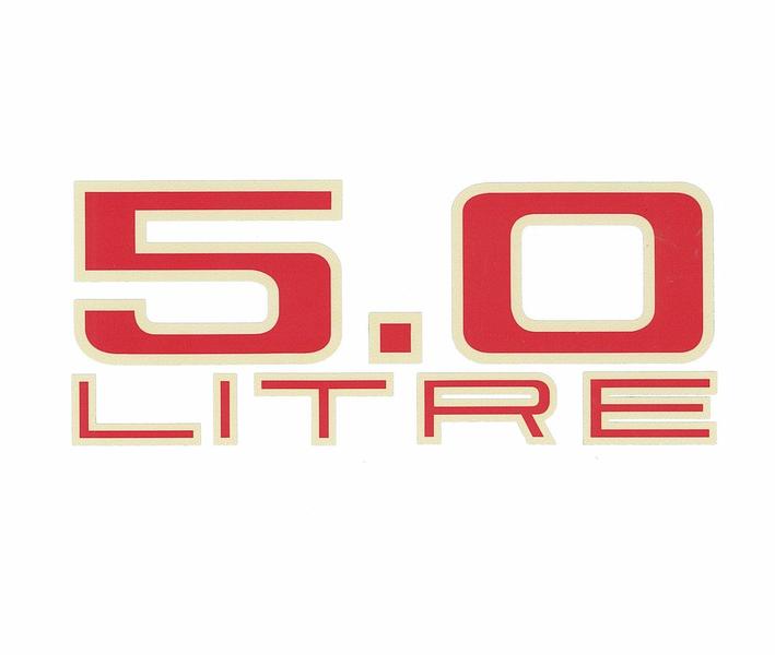 DECAL 5.0 LITRE AIR CLEANER LH TORANA AND HJ 5 LTR
