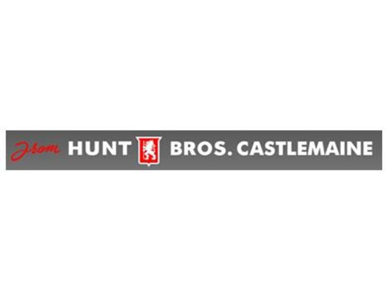 DEALER DECAL HUNT BROS CASTLEMAINE CLEAR B/GROUND