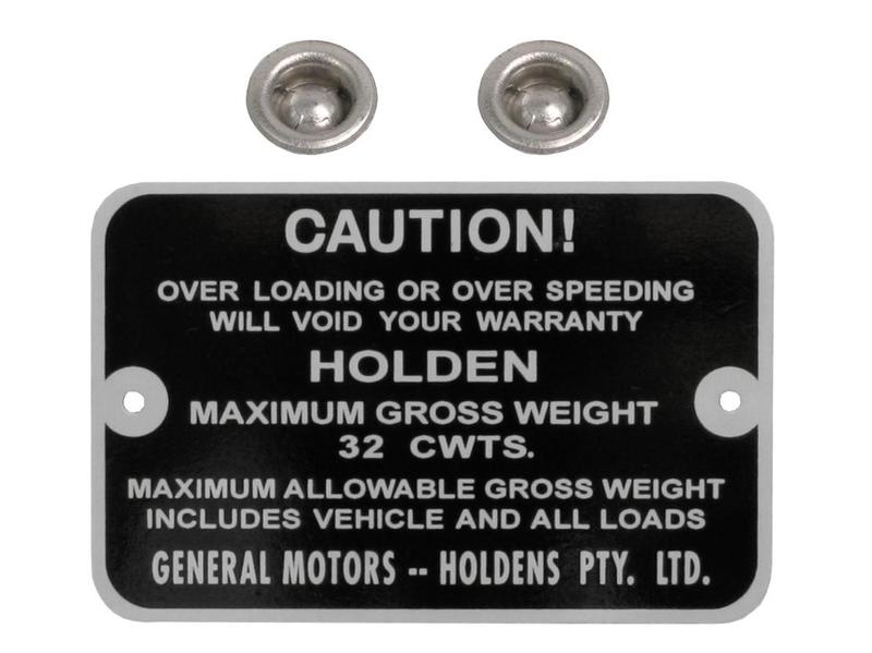 GROSS WEIGHT TAG FB EK UTE/VAN EH UTE 32 CWTS