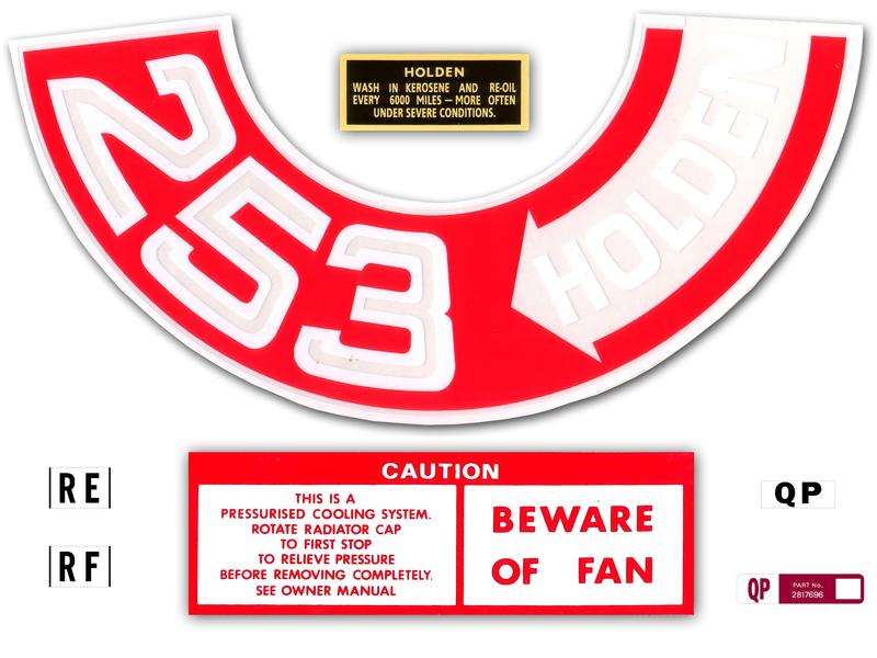 ENGINE DECAL KIT HOLDEN HQ "253 HOLDEN"