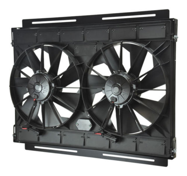 DERALE 12" DUAL ELECTRIC FAN & SHROUD KIT DP16929, 26-34"W x 17-12"H x 4-18"D
