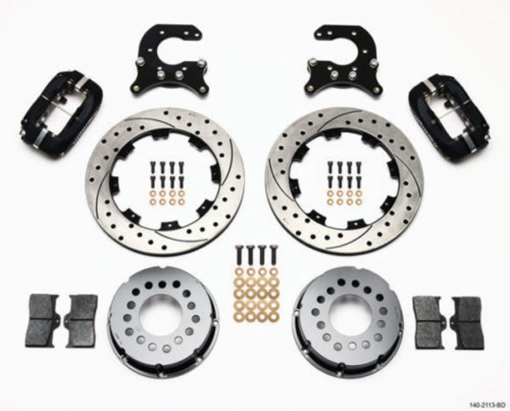 WILWOOD DYNAPRO 4 SPOT REAR BRAKE KIT FORD 2.66" AXLE OFFSET WB 140-2113-BD