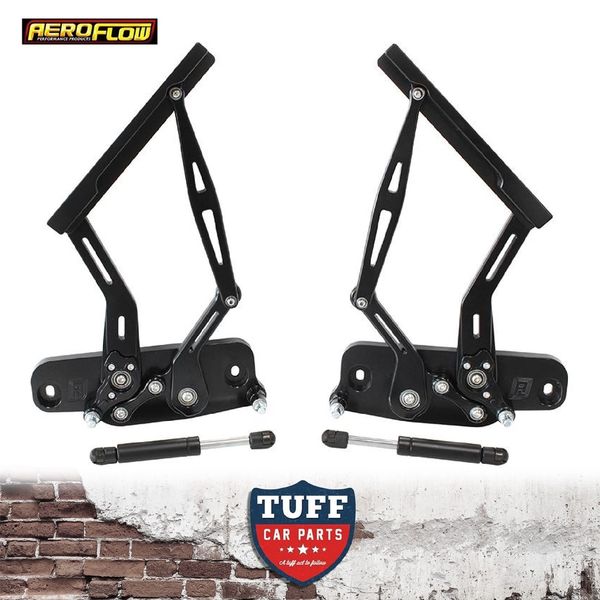 LC LJ Holden Torana Aeroflow Black Billet Bonnet Hinge Kit with Gas Struts