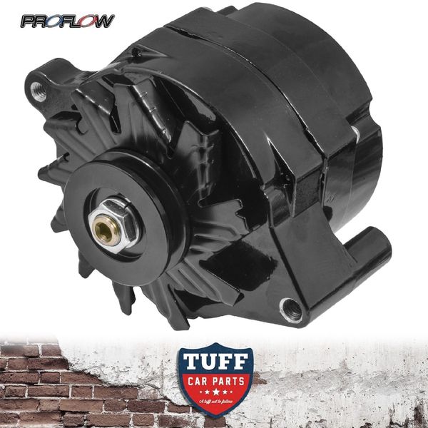 Ford F100 F250 F350 V8 302 351 Proflow Black Alternator 100 AMP Internal Reg New