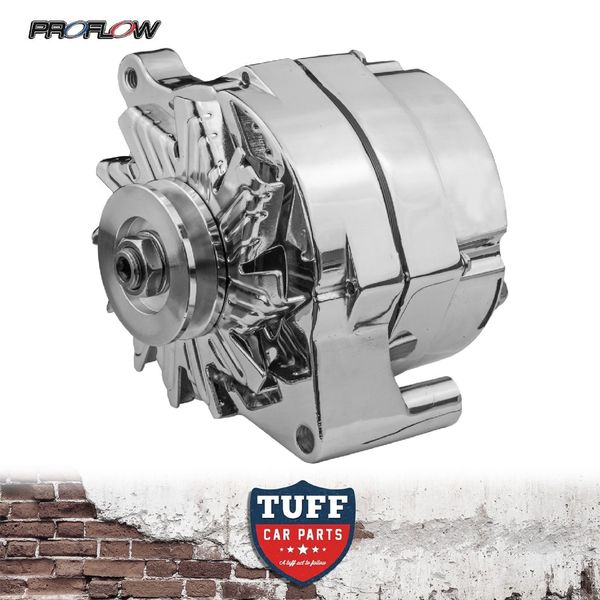 Ford Cleveland V8 302 351 Proflow Alternator 100 AMP Chrome Plated External Reg